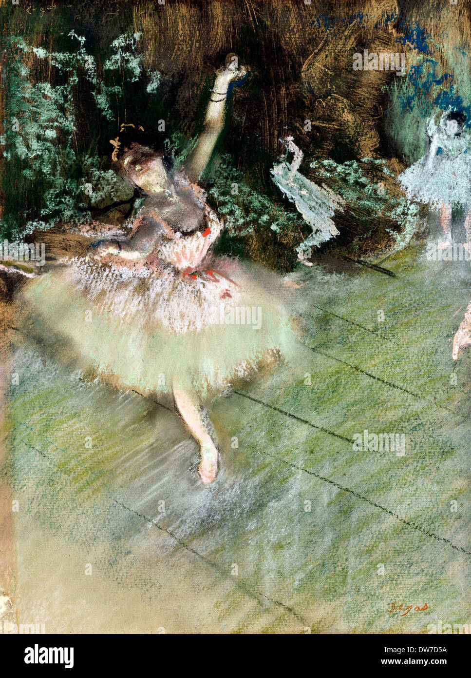 Edgar Degas, l'étoile. Circa 1876-1878. Au cours de pastel de l'encre sur du papier. Philadelphia Museum of Art, New York, USA. Banque D'Images