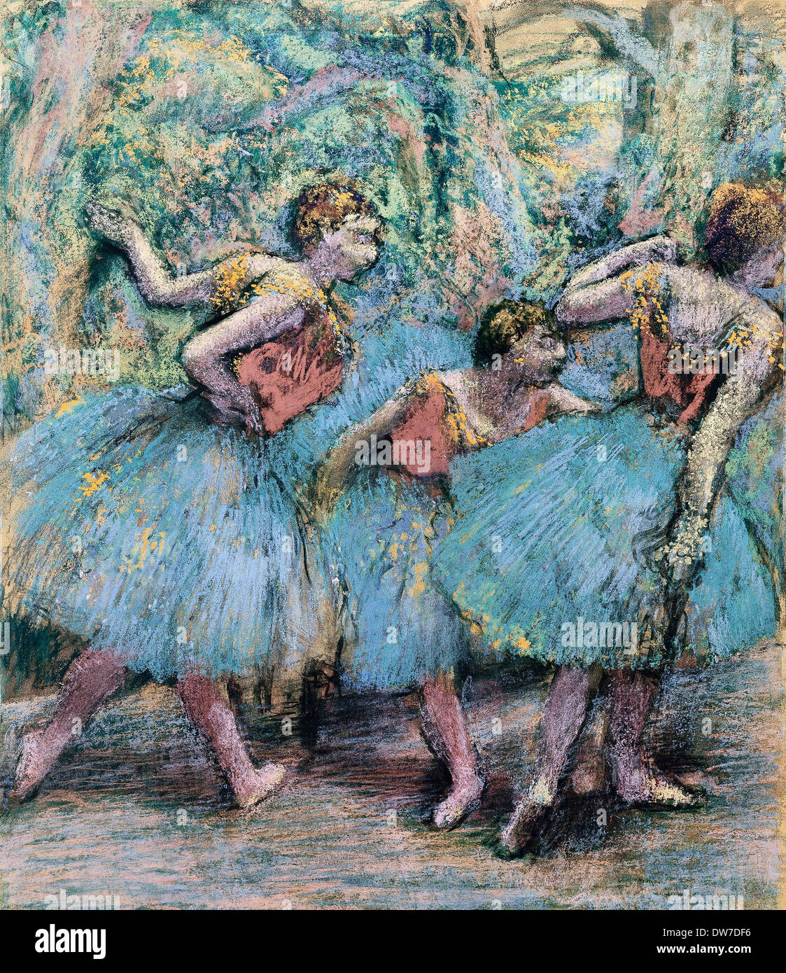 Edgar Degas, trois danseurs 1903 Huile sur toile. Fondation Beyeler, Suisse. Banque D'Images