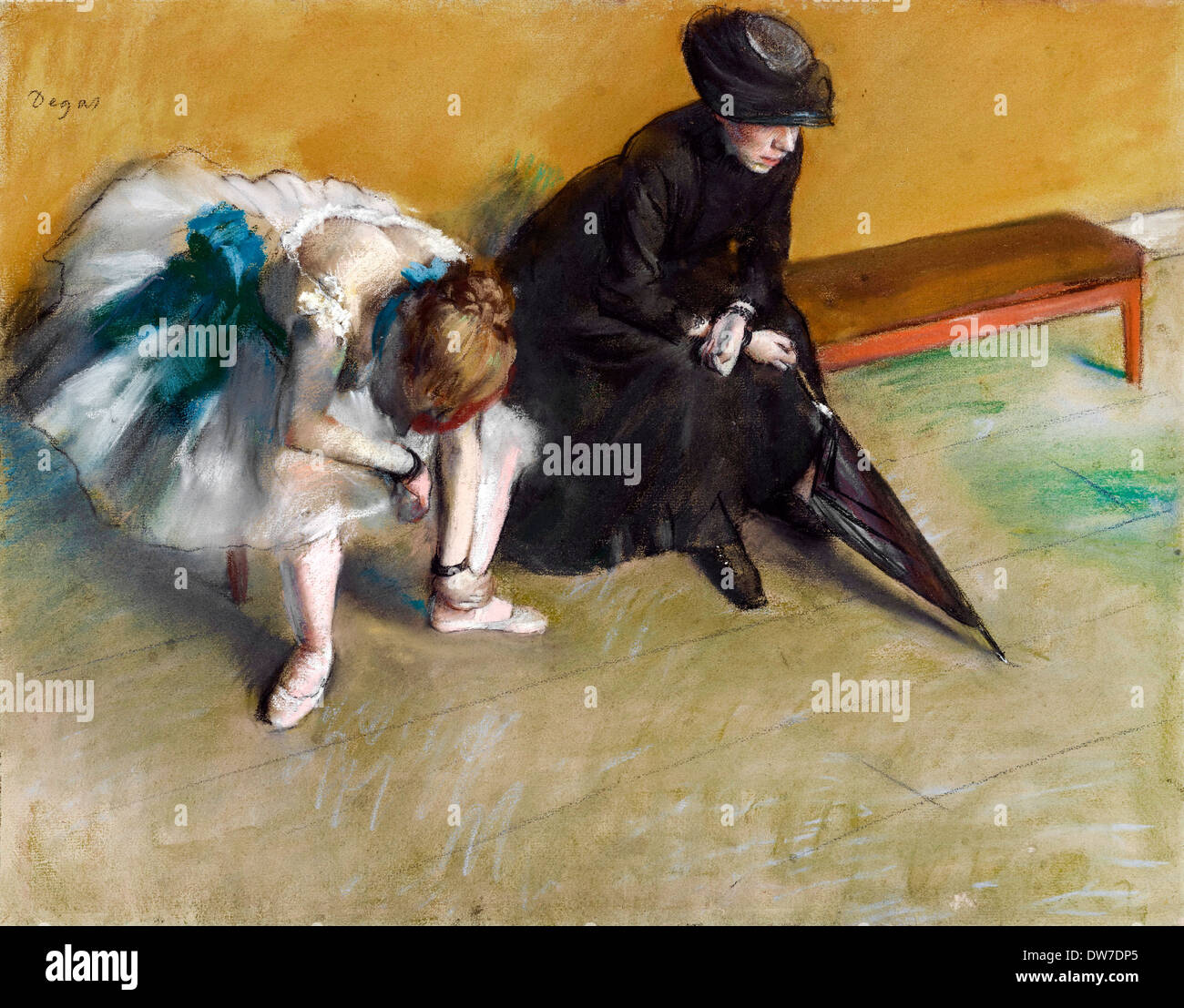Edgar Degas, l'attente. Circa 1882. Pastel sur papier. Le J. Paul Getty Museum. Banque D'Images