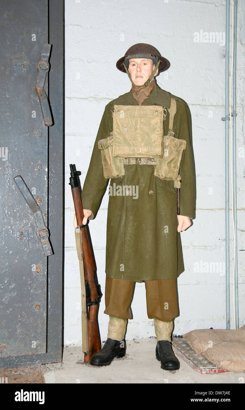 Un soldat britannique de la seconde guerre mondiale figure modèle lifesize Banque D'Images