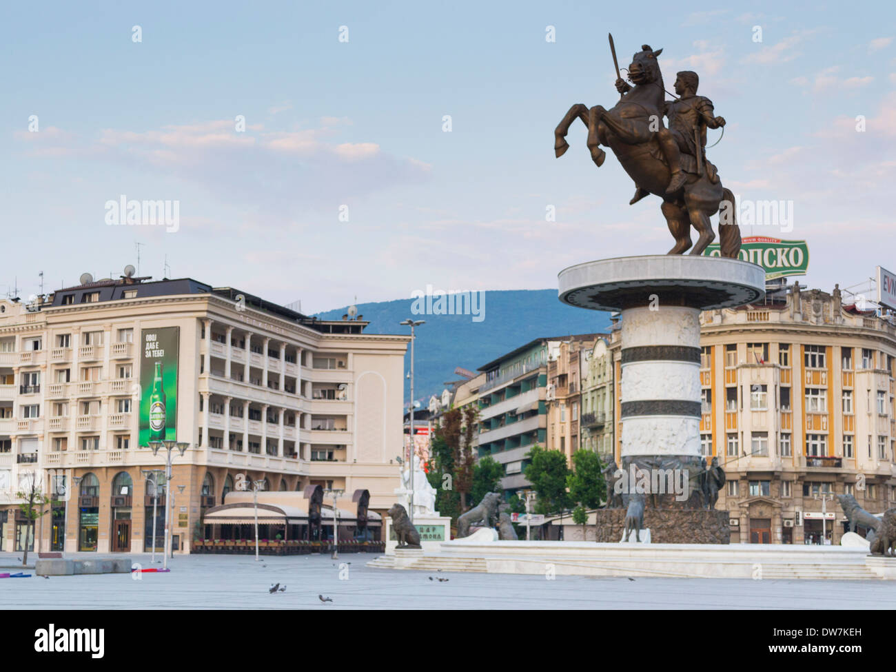 Guerrier sur un cheval, statue d'Alexandre le Grand de Skopje, Macédoine (ARYM) Banque D'Images