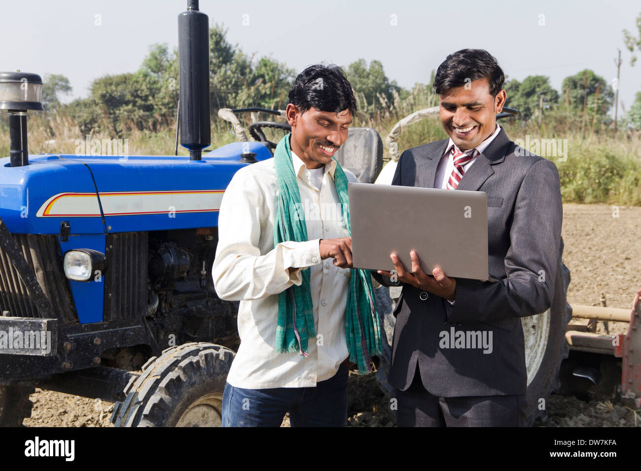 Conseiller d'affaires à indian farmer Banque D'Images