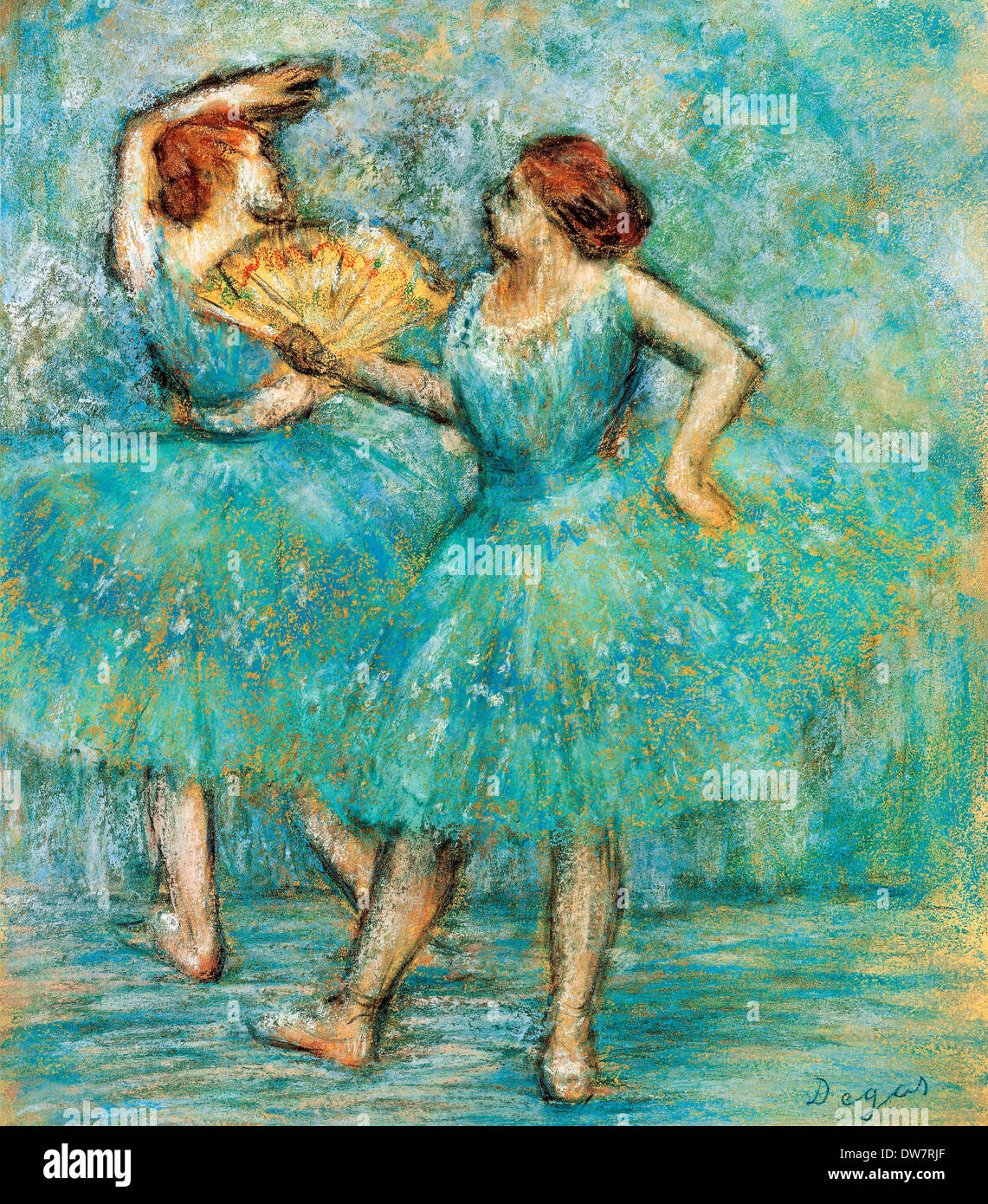 Edgar Degas, deux danseurs. Vers 1905. Huile sur toile. Albertina, Vienne, Autriche. Banque D'Images