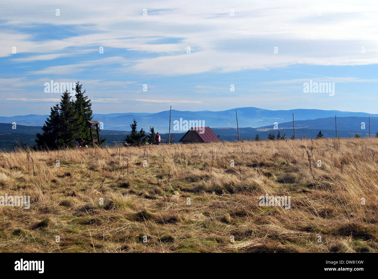 Panorama de la montagne à partir de la colline appelée Serlich Orlicke hory dans Banque D'Images