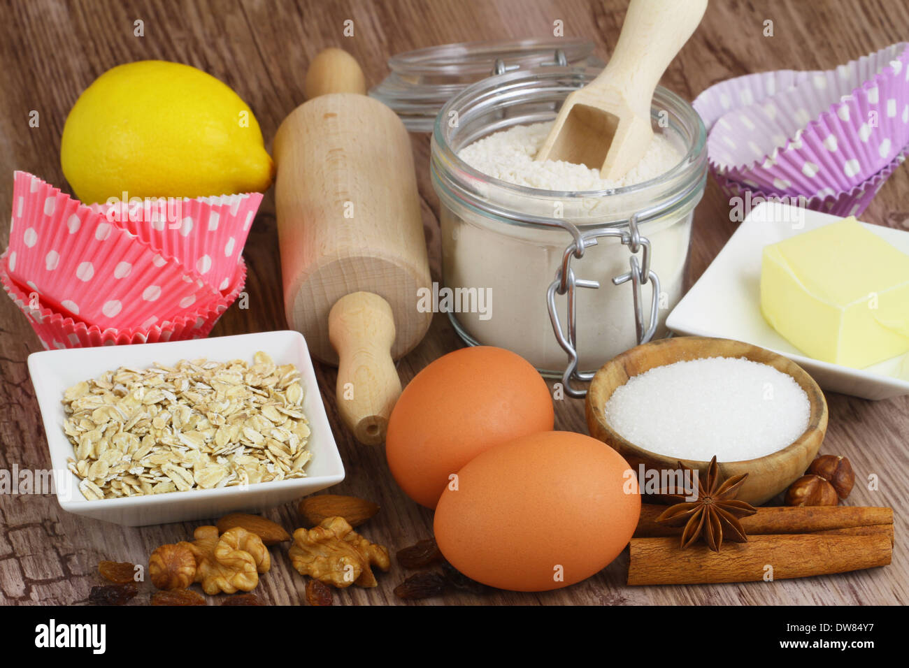 Ingrédients de cuisson Banque D'Images