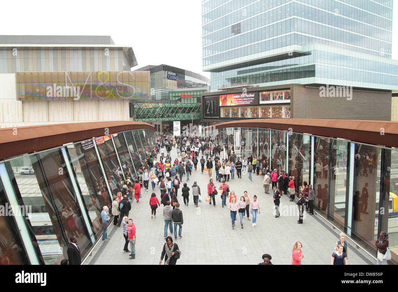 Flashmob au centre commercial Westfield Stratford Banque D'Images