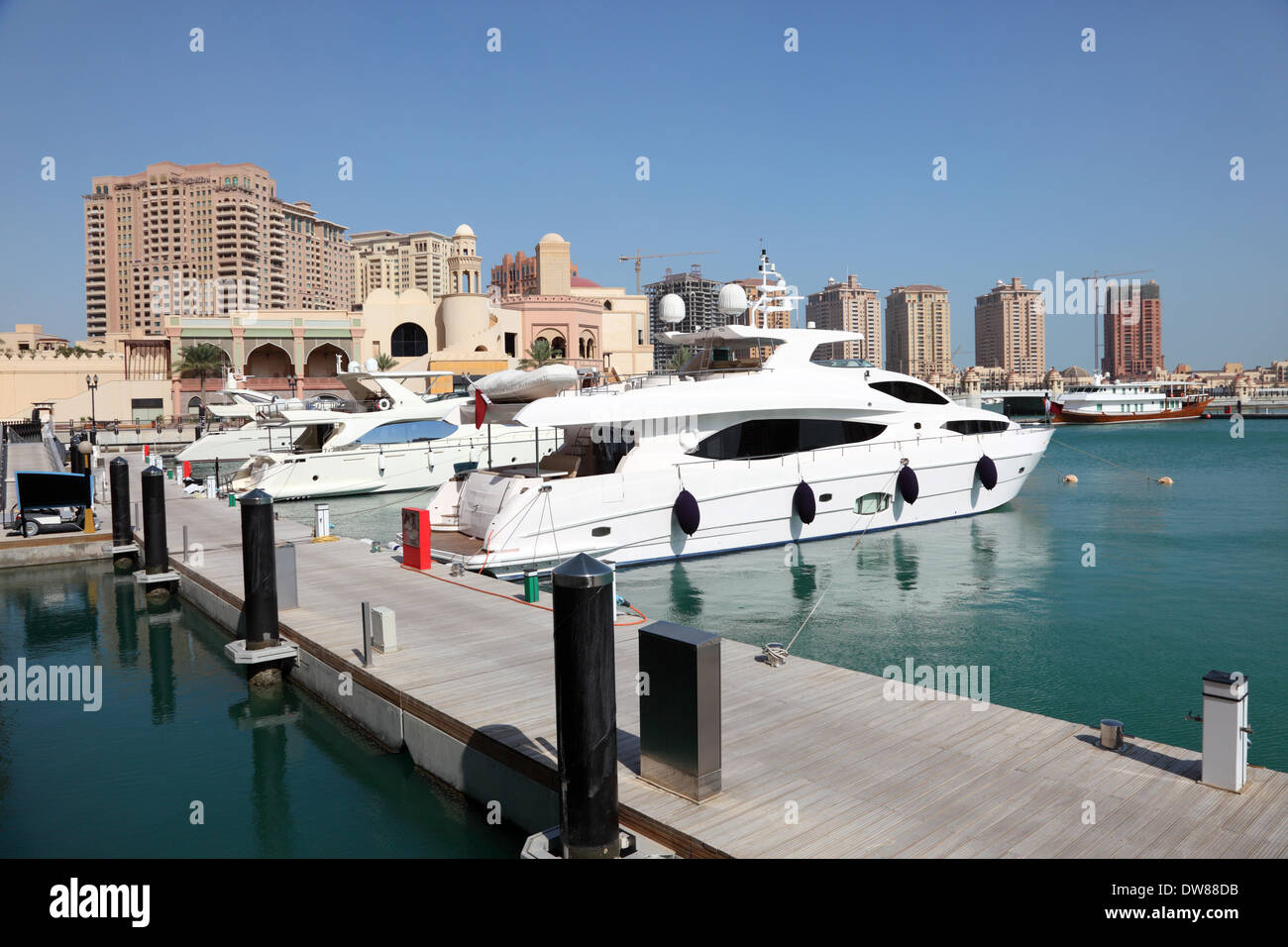 Marina de luxe à Porto Saoudite. Doha, au Qatar, au Moyen-Orient Banque D'Images