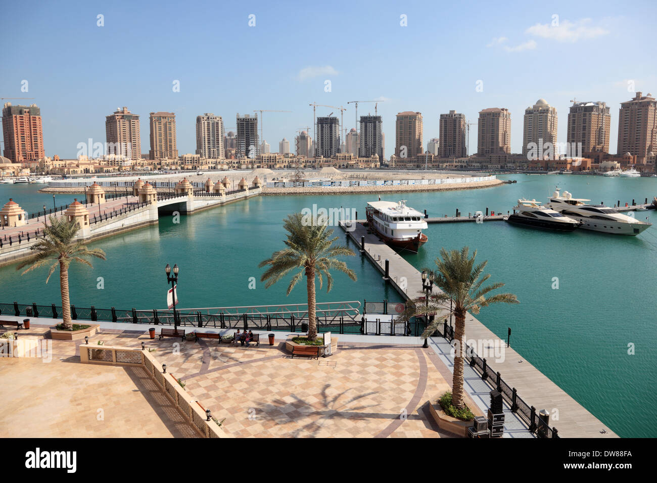 Marina de luxe à Porto Saoudite. Doha, au Qatar, au Moyen-Orient Banque D'Images
