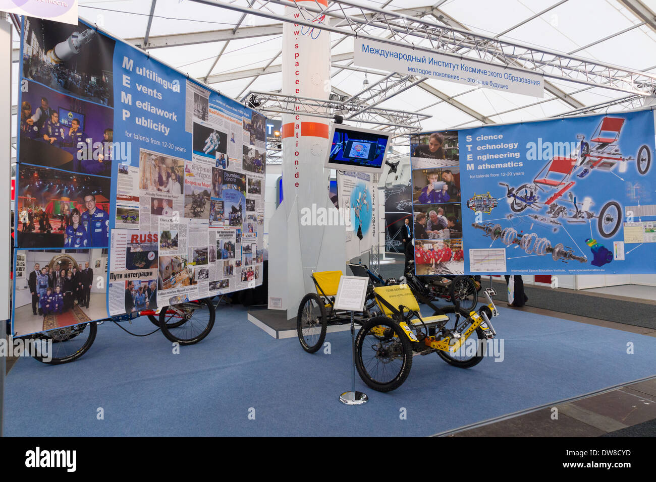 ILA Berlin Air Show 2012. Institut d'éducation internationale de l'espace Stand. La Russie de l'équipe. Banque D'Images