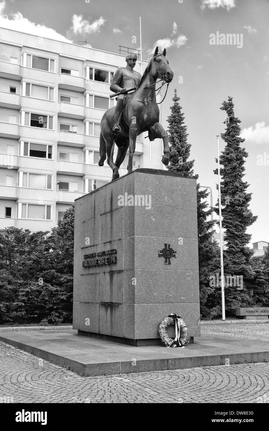 Monument à la chef militaire et homme d'État finlandais baron Carl Gustaf Emil Mannerheim Banque D'Images