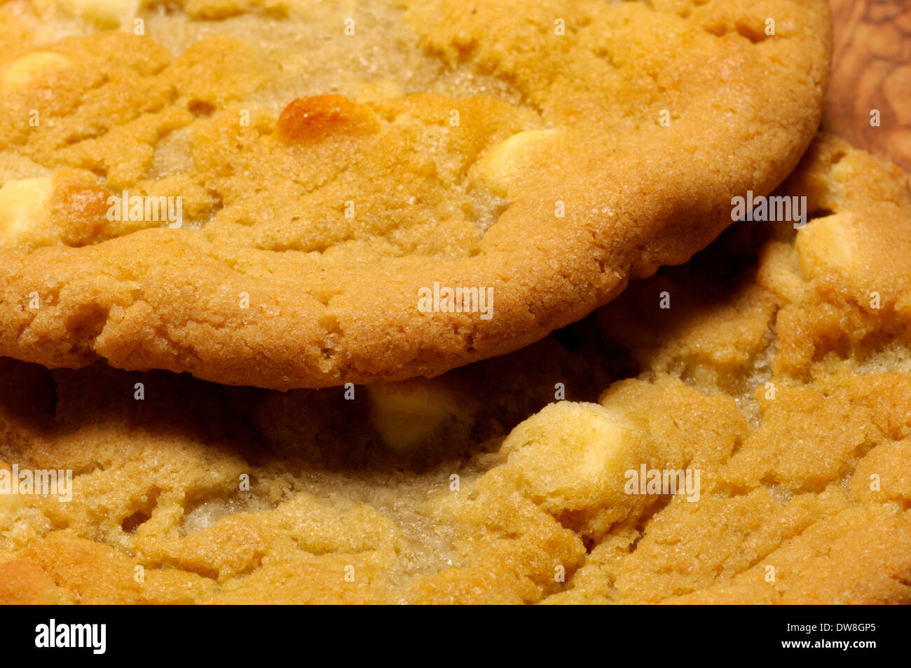 Cookies au chocolat blanc Banque D'Images