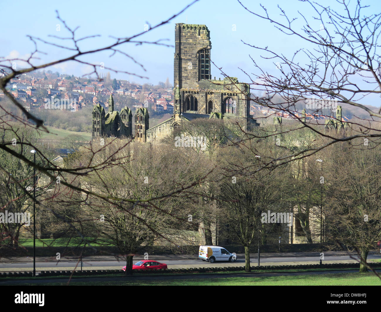 Kirkstall Abbey, Leeds, Royaume-Uni. Une Abbaye cistercienne du xiie siècle. Banque D'Images