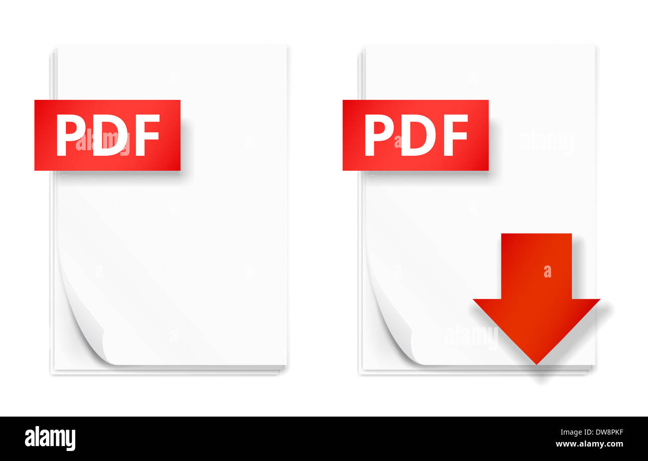 Feuille de papier PDF icônes Banque D'Images
