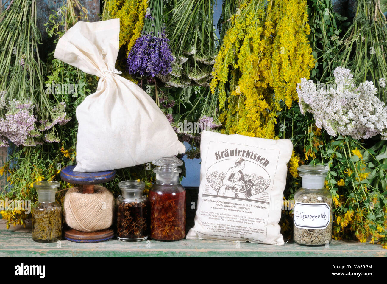 Séchage des herbes Banque D'Images