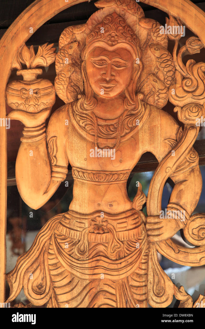 Sri Lanka, Kandy, statue, sculpture sur bois, de l'artisanat Photo Stock -  Alamy