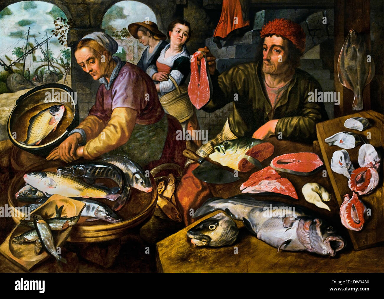 Le marché aux poissons - Le marché aux poissons 1568 Joachim Beuckelaer (1533-1574 Belgique belge flamande Banque D'Images
