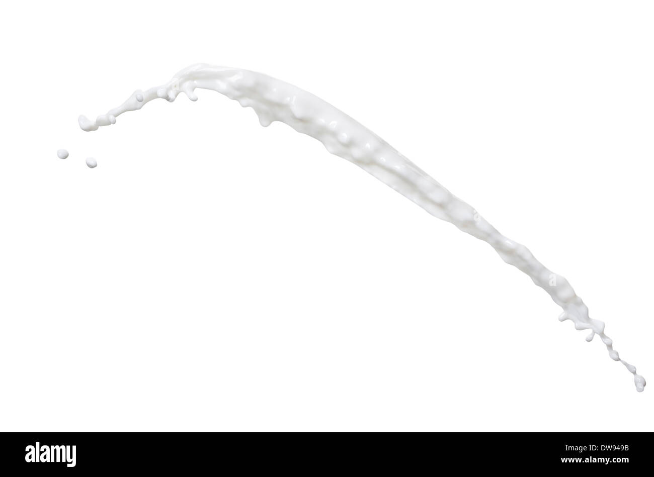 Le lait blanc isolé sur fond blanc Banque D'Images