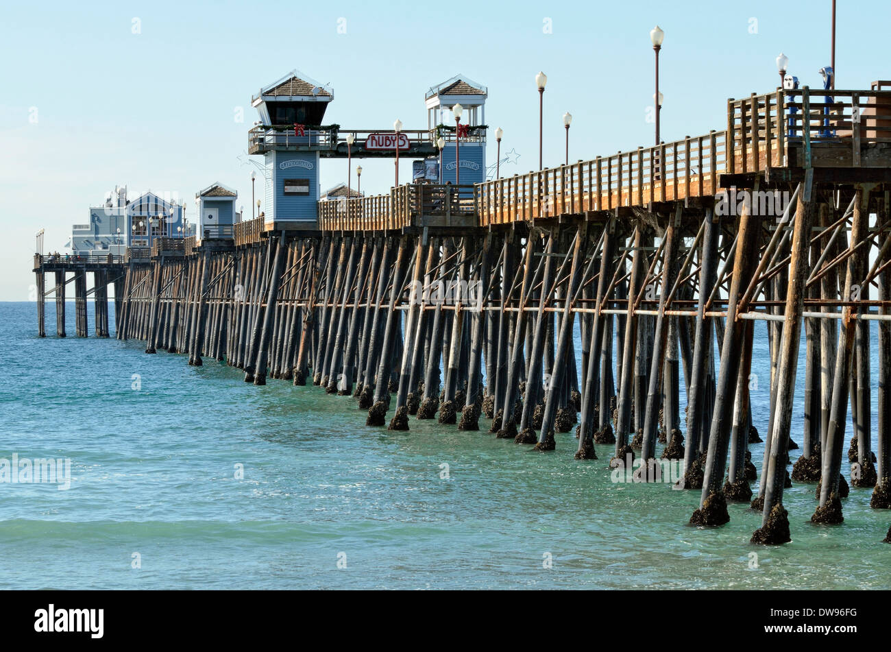Oceanside Pier historique, Oceanside, Comté de San Diego, California, United States Banque D'Images