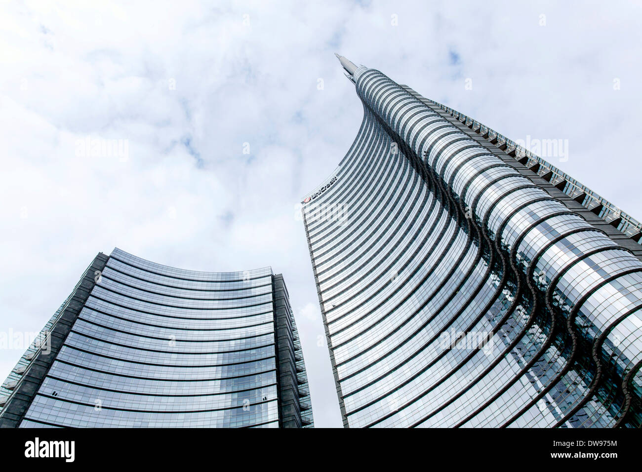 Tour d'UniCredit, siège de la banque italienne UniCredit, Milan, Lombardie, Italie Banque D'Images