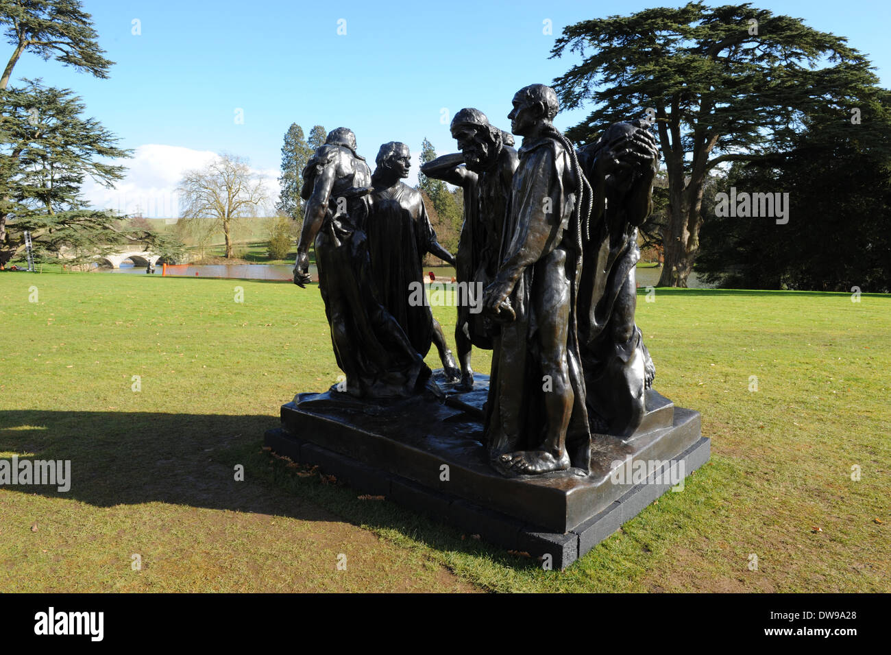 Auguste Rodin, Monuments aux Burghers de Calais Bronze Sculpture Banque D'Images