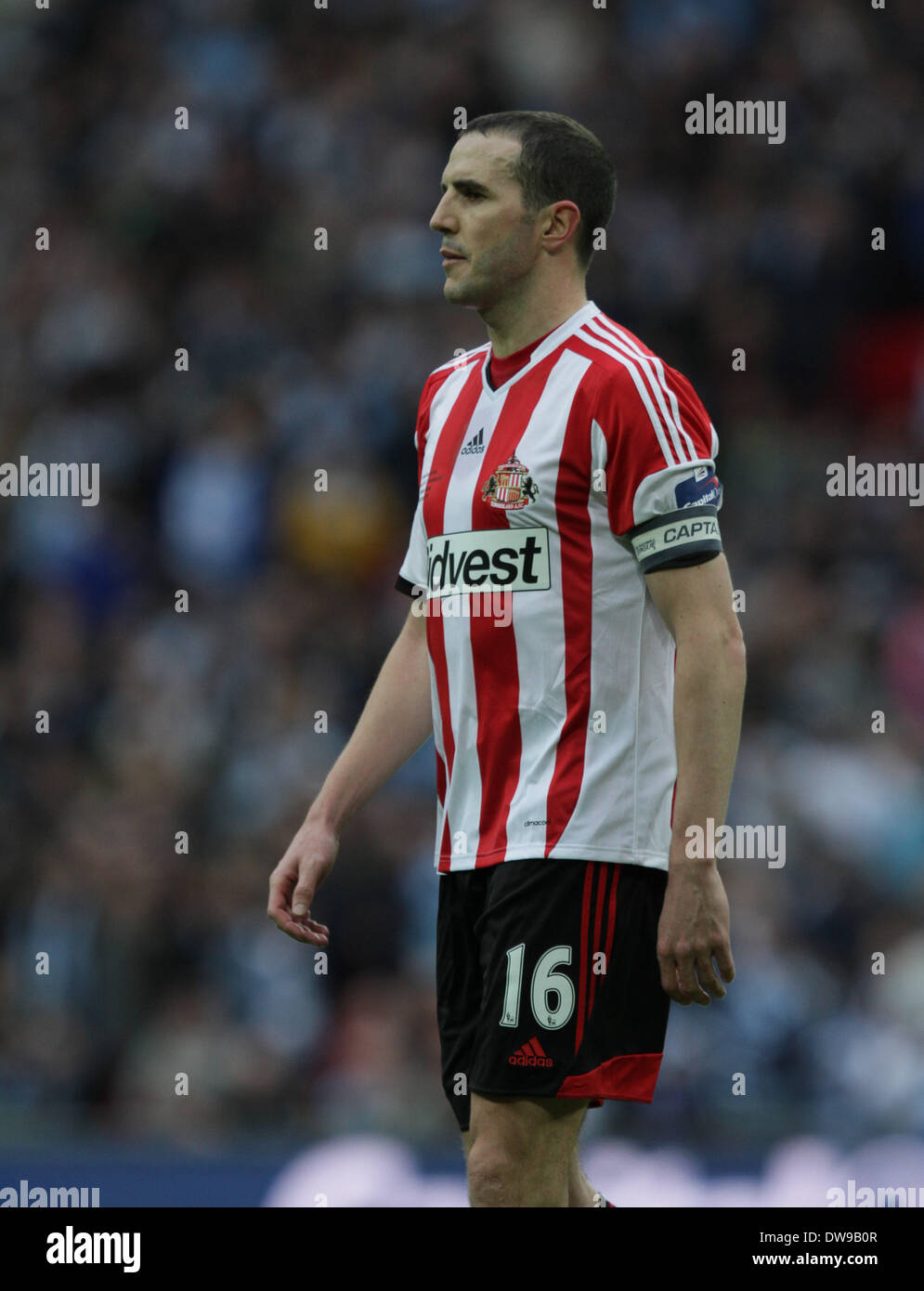 Wembley, Londres, Royaume-Uni. 2 mars, 2014. Capital One Cup Final - Manchester City v Sunderland. John O'Shea (S) **Cette photo ne peut être utilisée que pour un usage éditorial** Crédit : Paul Marriott/Alamy Live News Banque D'Images