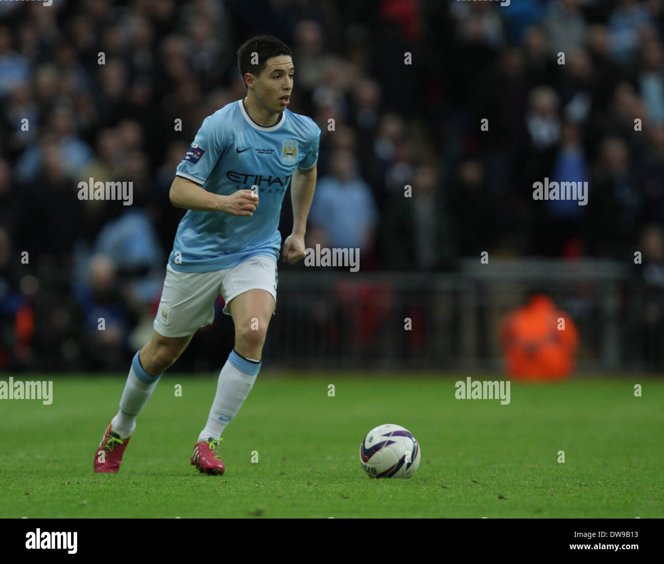 Wembley, Londres, Royaume-Uni. 2 mars, 2014. Capital One Cup Final - Manchester City v Sunderland. Samir Nasri (MC) **Cette photo ne peut être utilisée que pour un usage éditorial** Crédit : Paul Marriott/Alamy Live News Banque D'Images