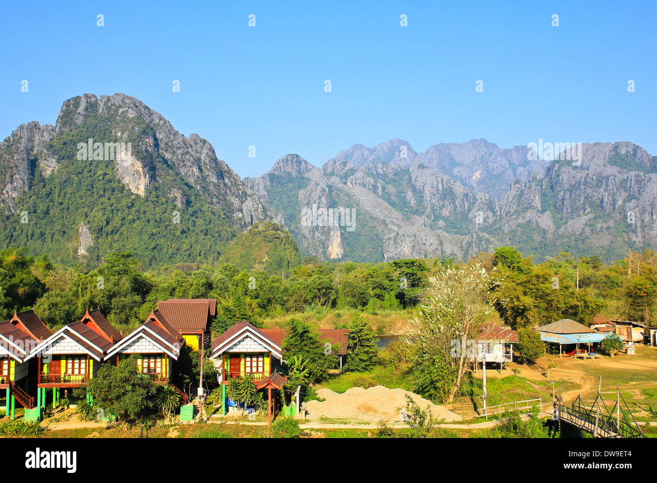 Avis de Vang Vieng, Laos. Banque D'Images