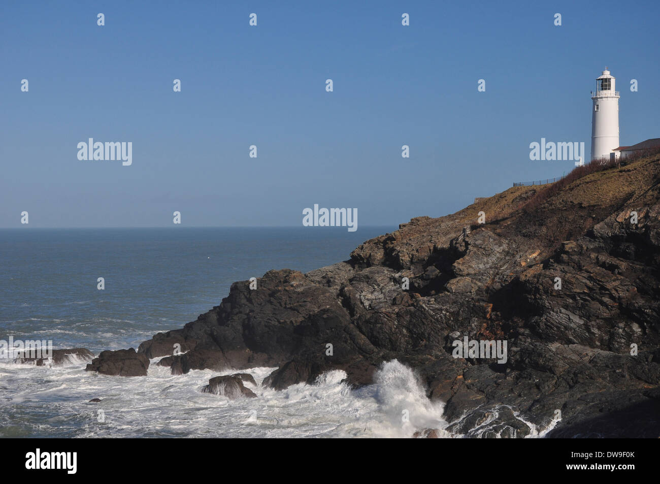 Une vue de Trevose Head Lighthouse Cornwall UK Banque D'Images
