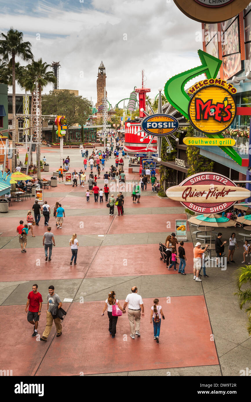 Vous pourrez entrer au parc de CityWalk Universal Studios, Orlando, Floride Banque D'Images