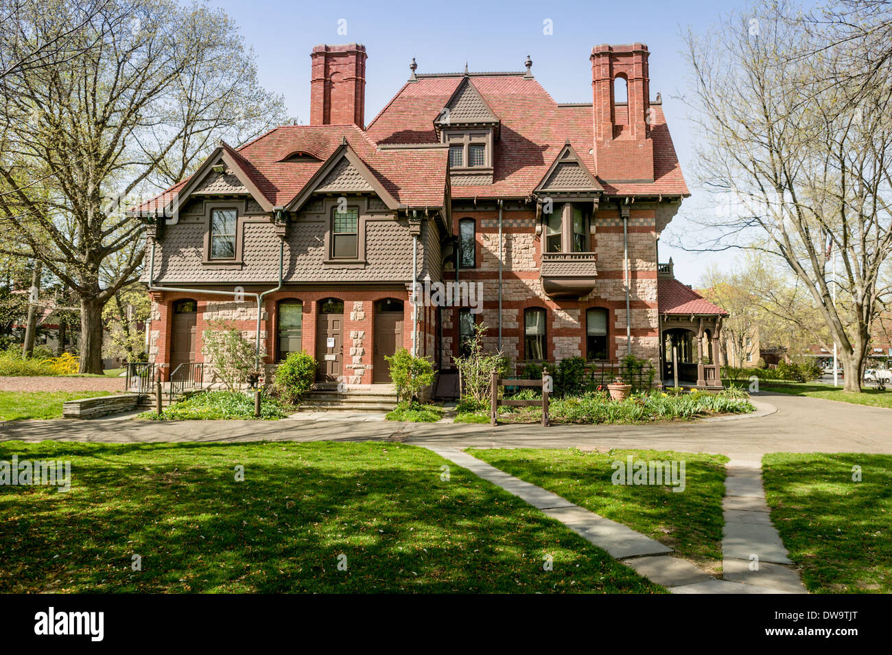 Harriet Beecher Stowe House et centre Hartford Connecticut Banque D'Images