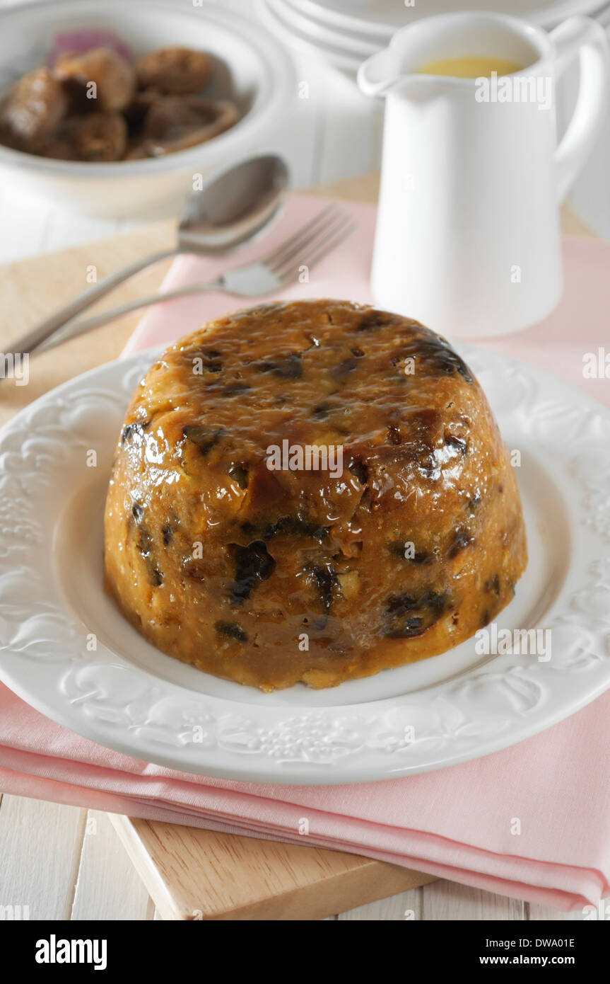 Figgy pudding. Fruits secs dessert traditionnel. UK Food Banque D'Images