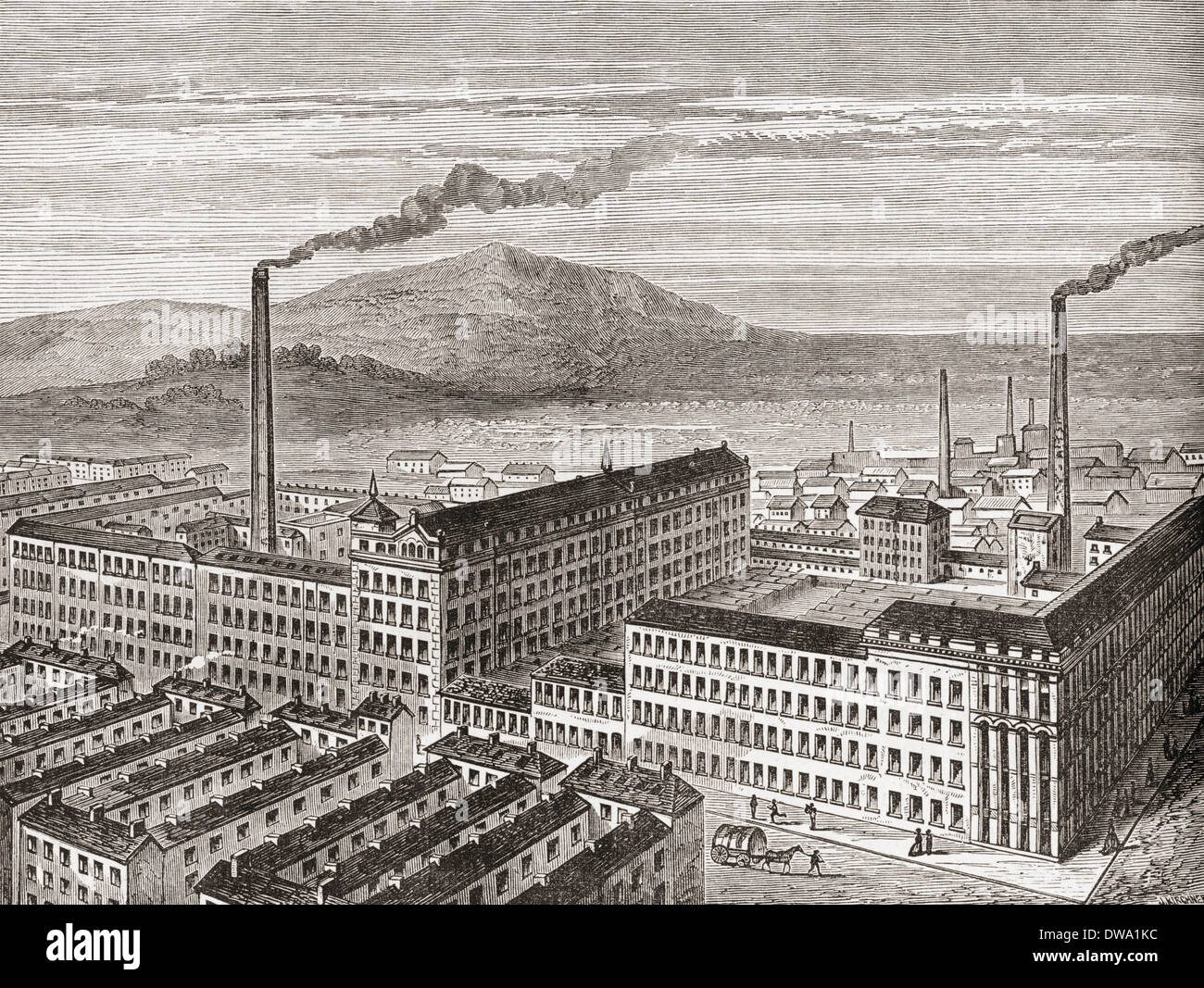 L'usine de York Street, Belfast, Irlande du Nord 1880. Banque D'Images