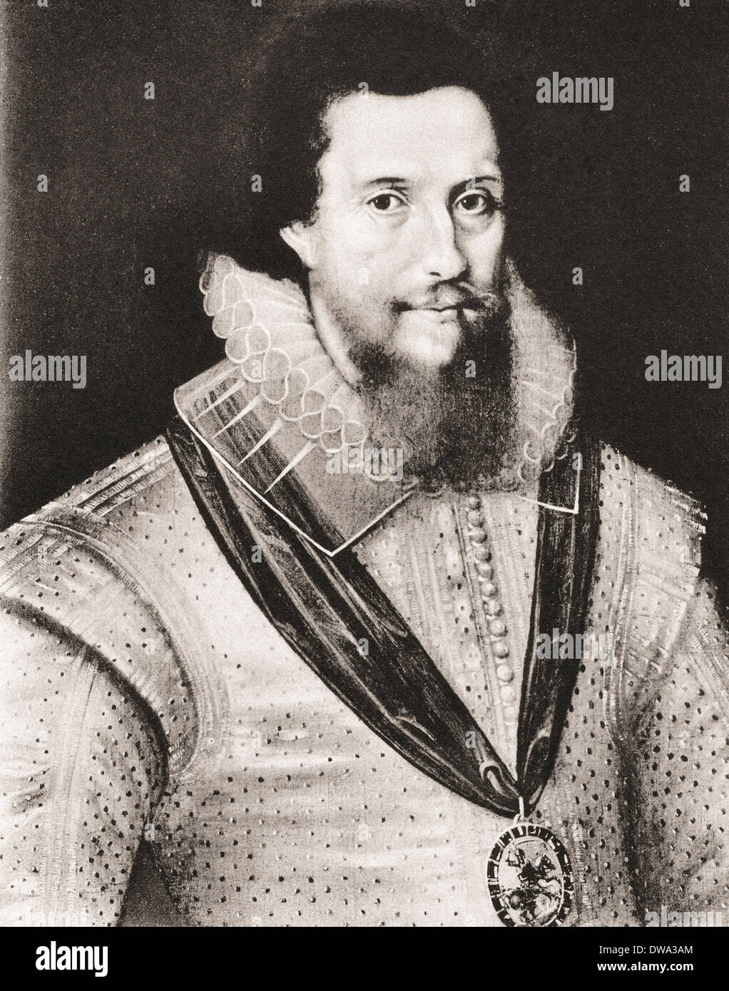Robert Devereux, 2 comte d'Essex, 1565- 1601. Noble anglais et un favori d'Elizabeth I. Après une œuvre contemporaine. Banque D'Images