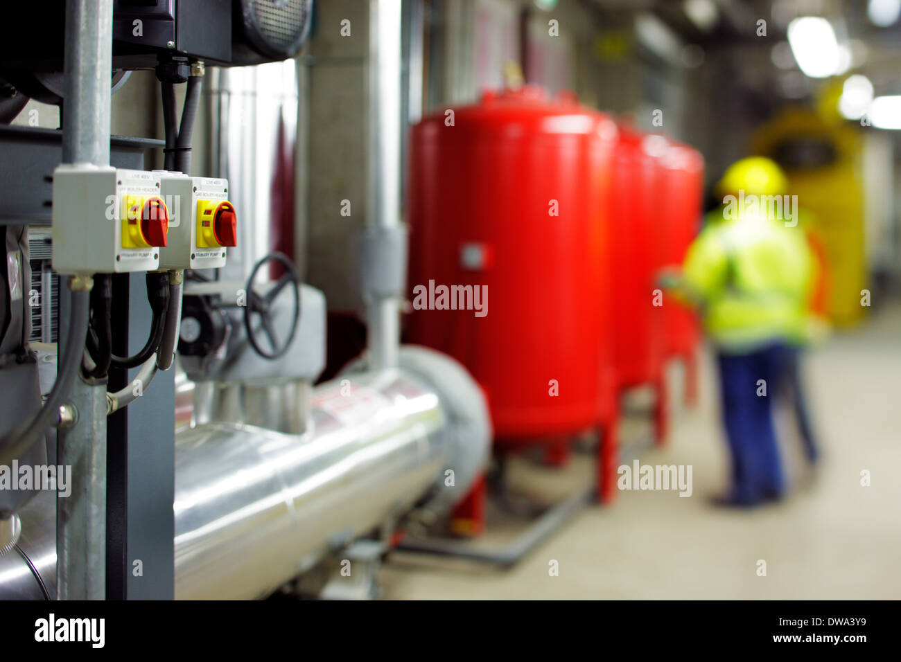 Usine mécanique et électrique sont les chambres sont très sophistiqués pour un contrôle efficace des centres de chauffage et de refroidissement Banque D'Images