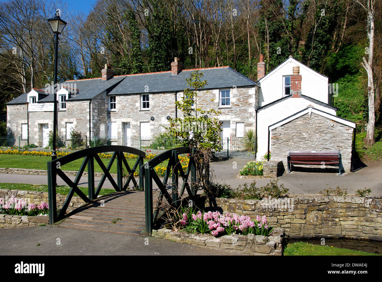 Cottage dans Trenance gardens, Newquay, Cornwall, UK Banque D'Images