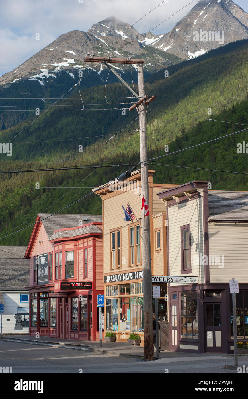 Photo de scenic, centre-ville historique de Skagway, Alaska du Sud-Est Banque D'Images