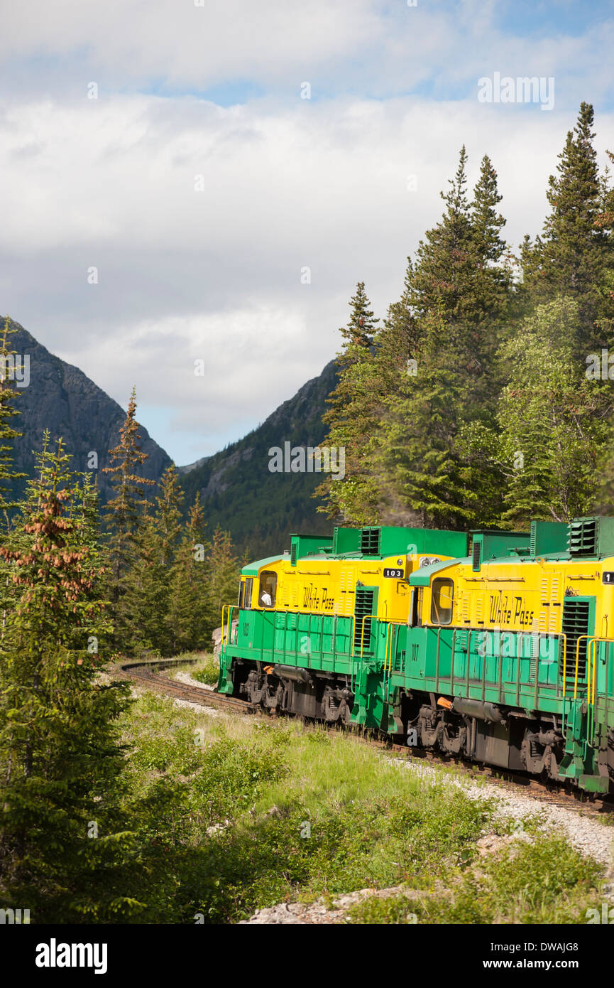 Historique Photo de White Pass Yukon Route Railroad train, près de Skagway, Alaska Banque D'Images