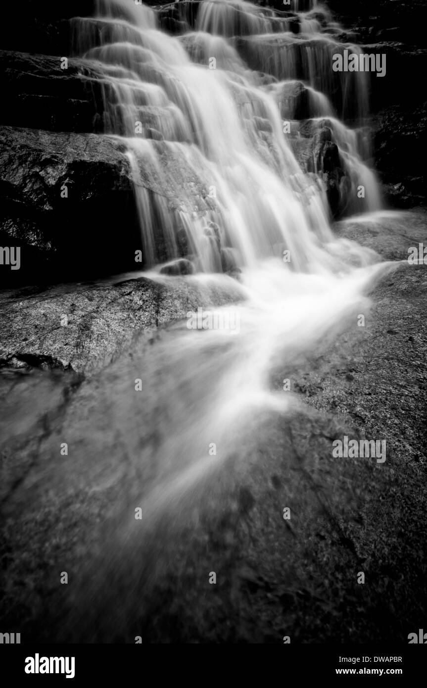 Cascades en haut de Denny Creek glisse, mont Baker-Snoqualmie National Forest, North Carolina, USA Banque D'Images