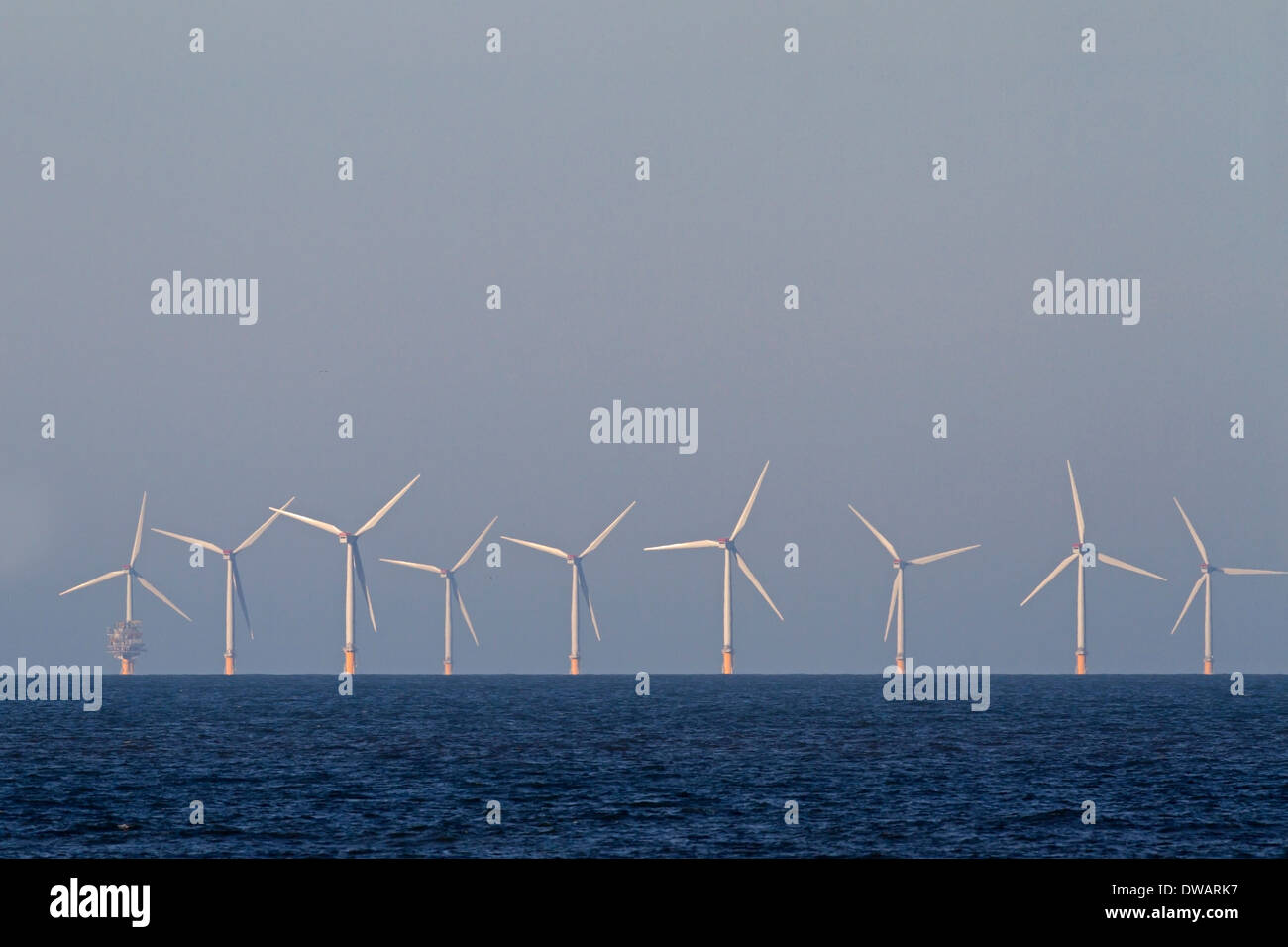 Les éoliennes off-shore, Sheringham shoal, Norfolk UK Banque D'Images