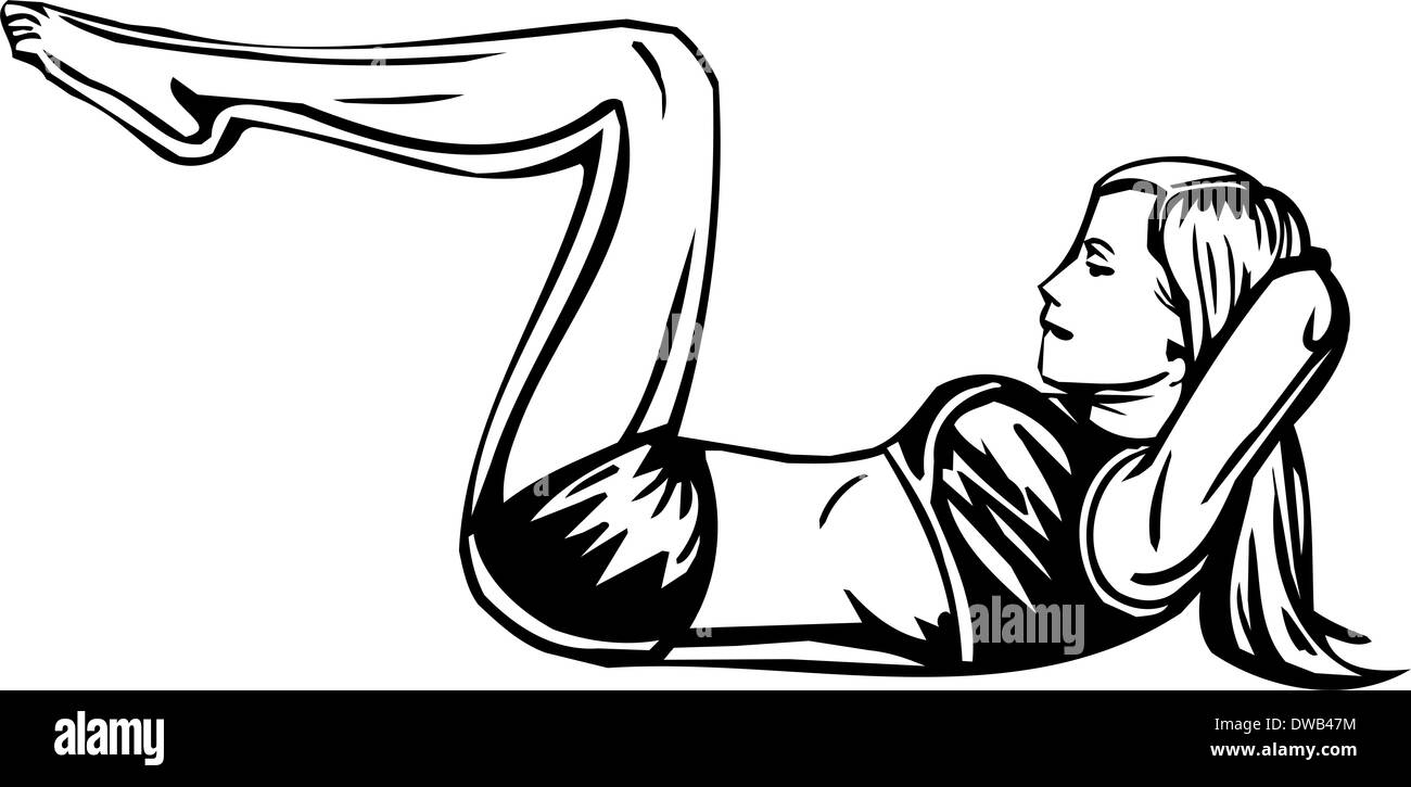 Fitness pour femmes - illustration. Banque D'Images