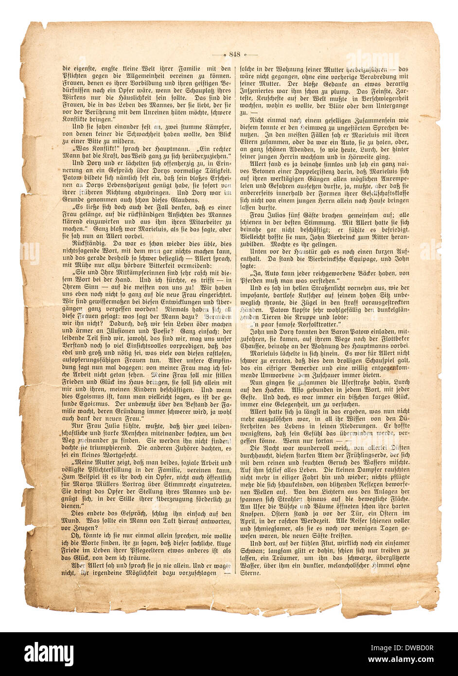 BERLIN, ALLEMAGNE - circa 1912 : grunge page de undefined livre ancien avec texte allemand, Berlin, Allemagne, vers 1912 Banque D'Images