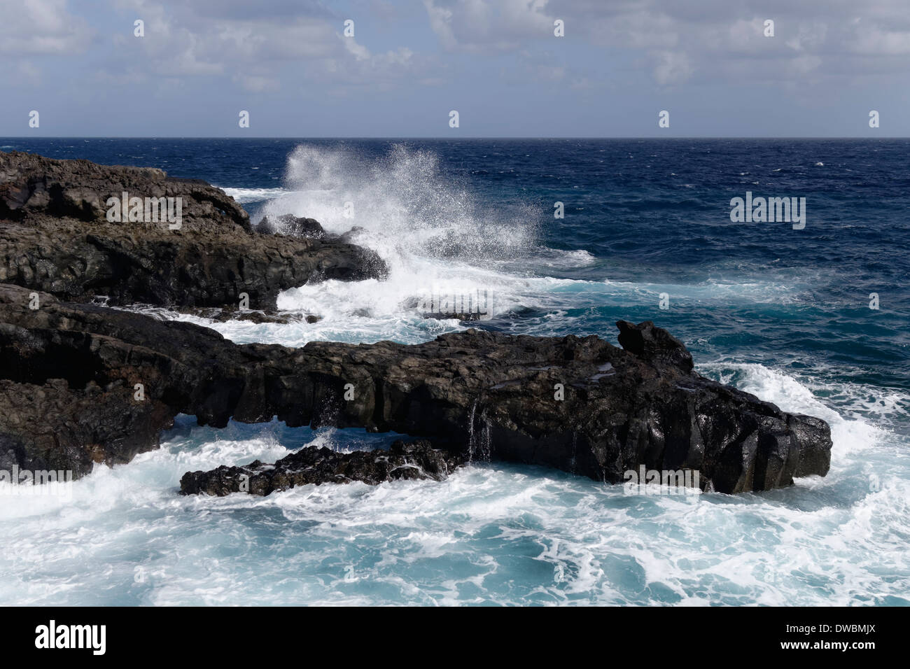 Espagne, Canaries, La Palma, côte volcanique à Fuencaliente Banque D'Images