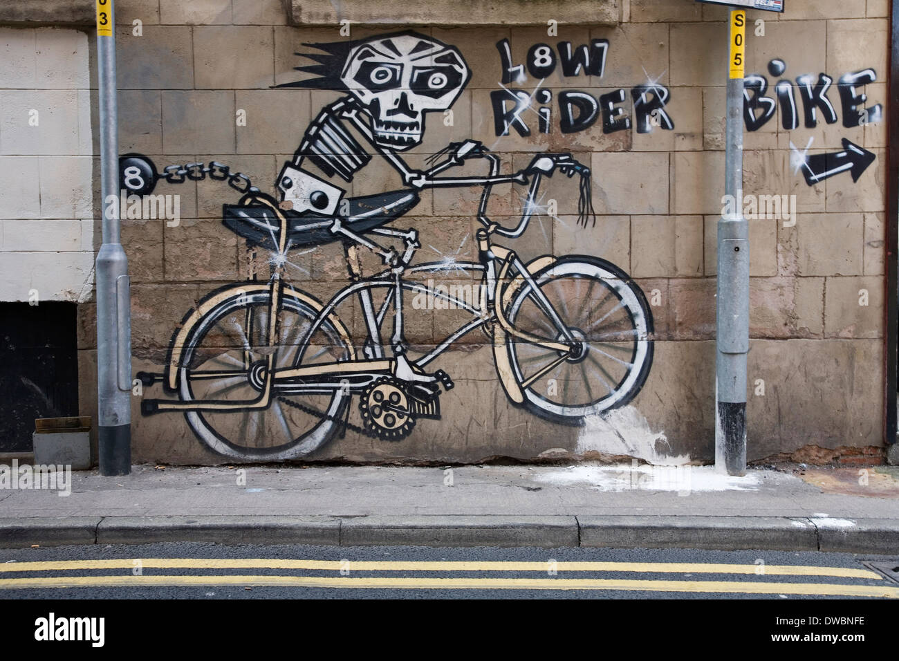 L'art urbain dans le quartier Nord de Manchester Banque D'Images