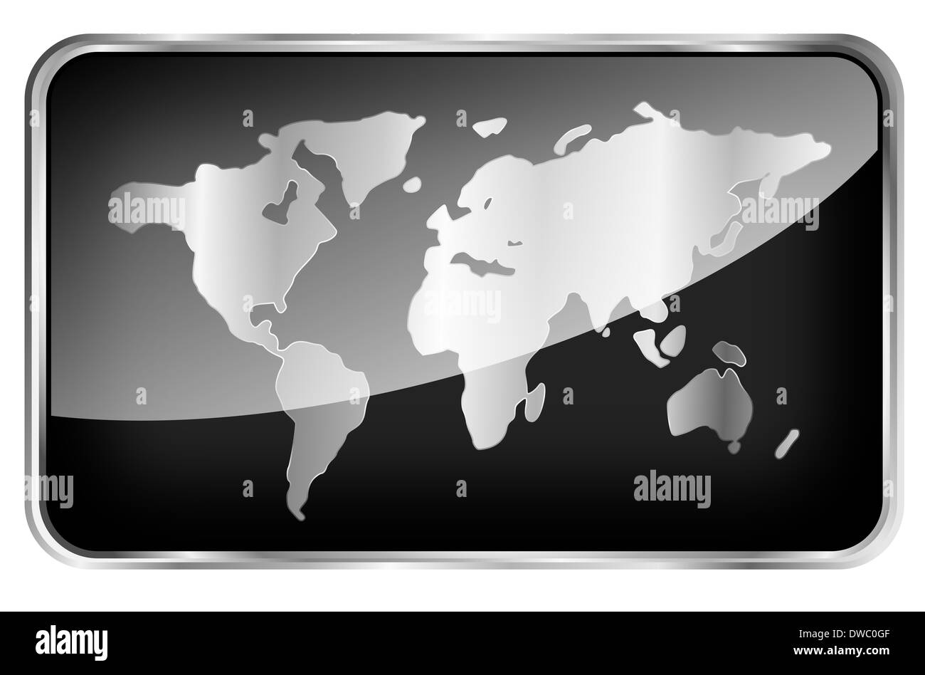 Carte du monde dans un onglet noir Banque D'Images