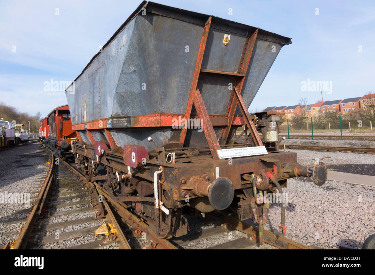 Le dernier de plus de 10 000 wagons-trémies charbon MGR construit à Shildon Works qui a fermé en 1984 Banque D'Images
