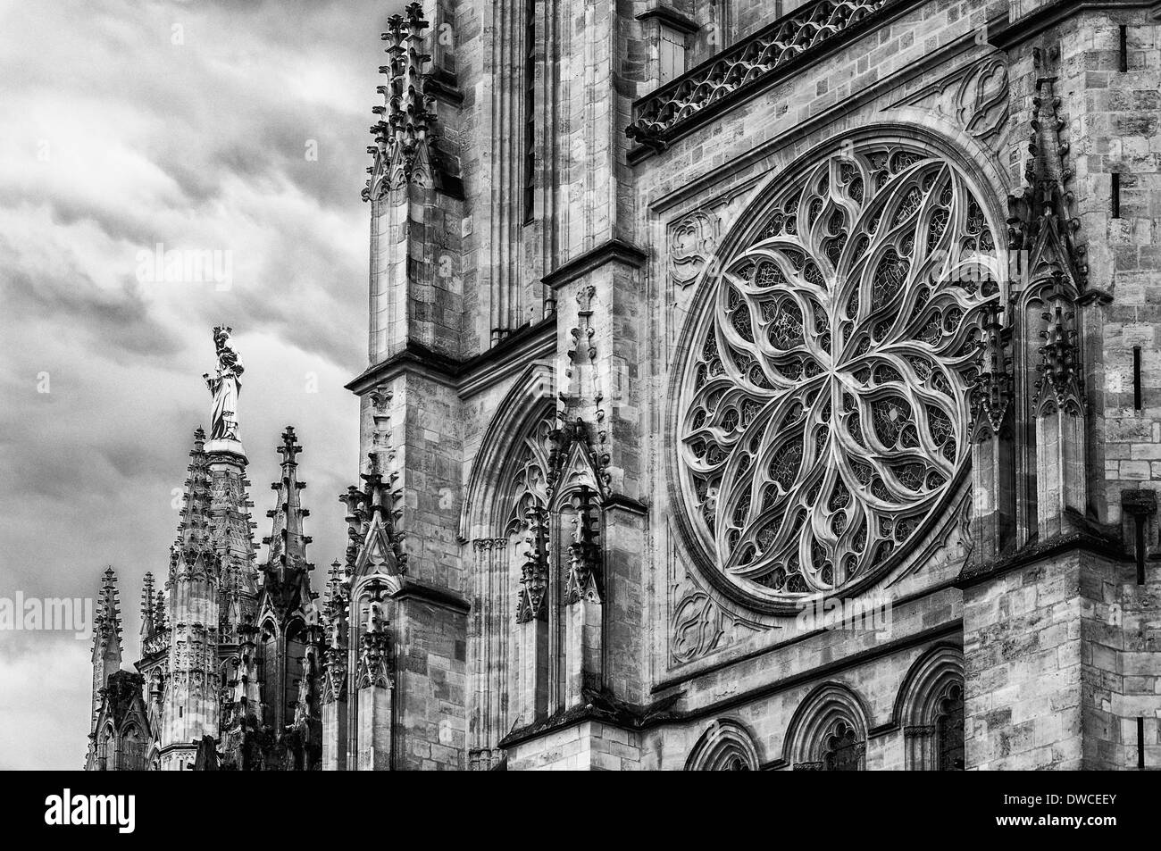 L'architecture de la Cathédrale de Bordeaux et de détails. France Banque D'Images