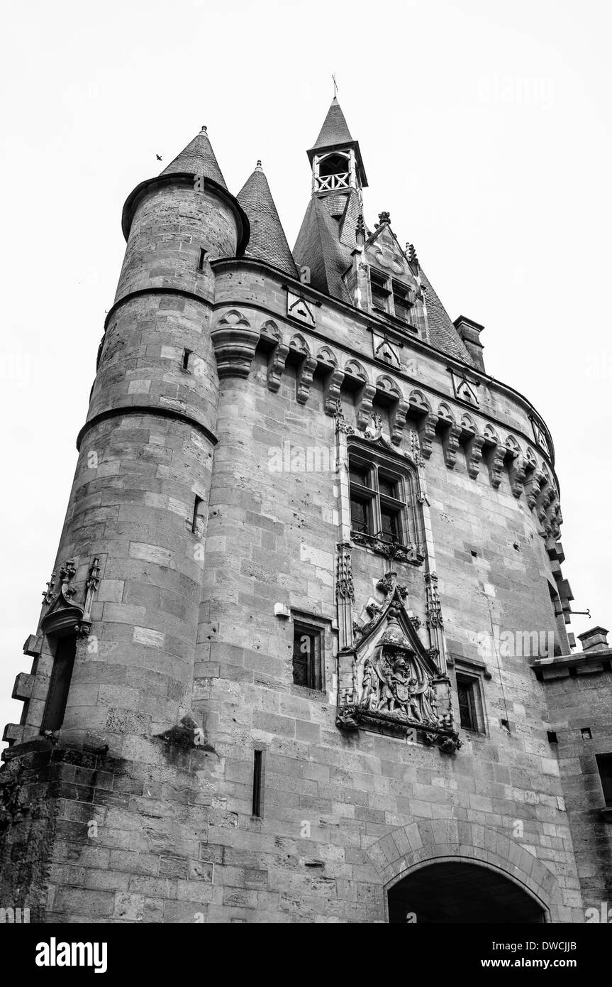 Porte Cailhau, une porte médiévale des anciens murs de la ville de Bordeaux. France Banque D'Images