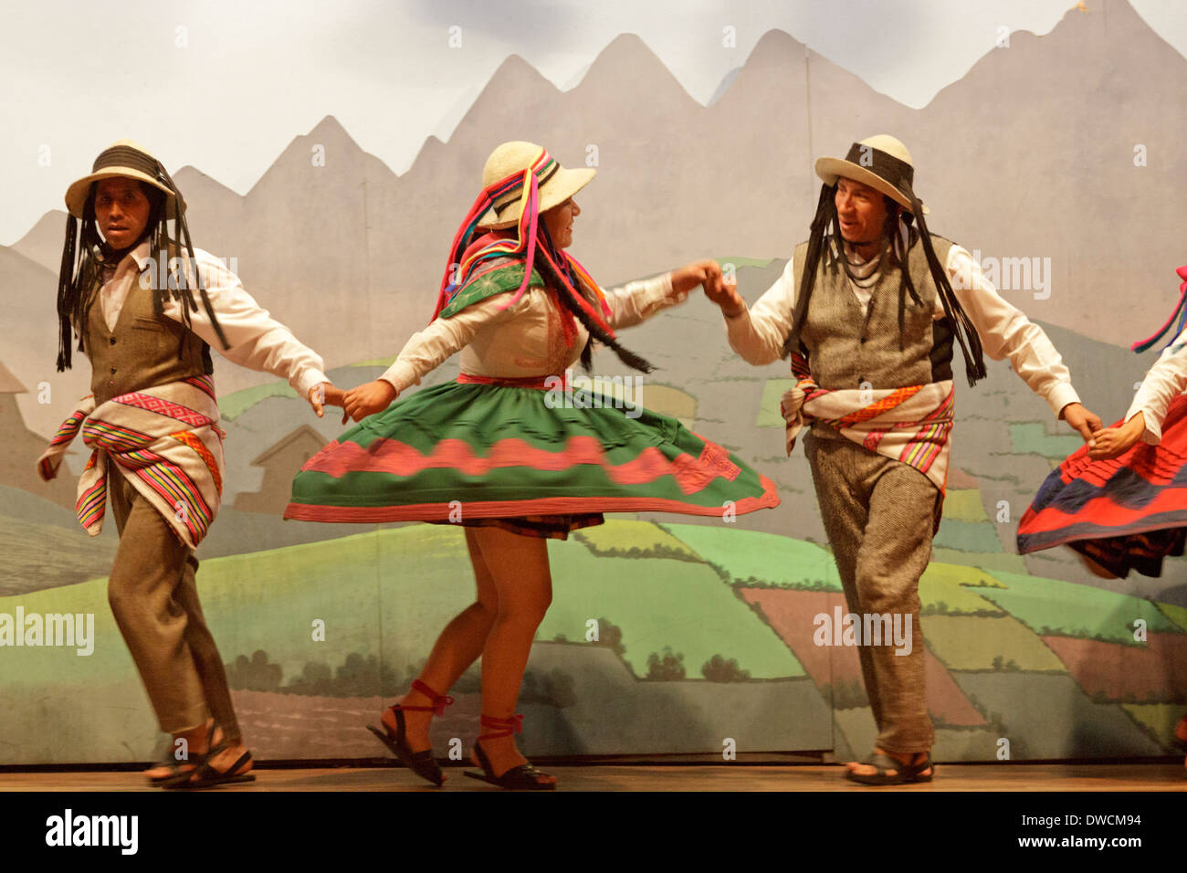 Performance de danses traditionnelles, Cuzco, Pérou, Amérique du Sud Banque D'Images