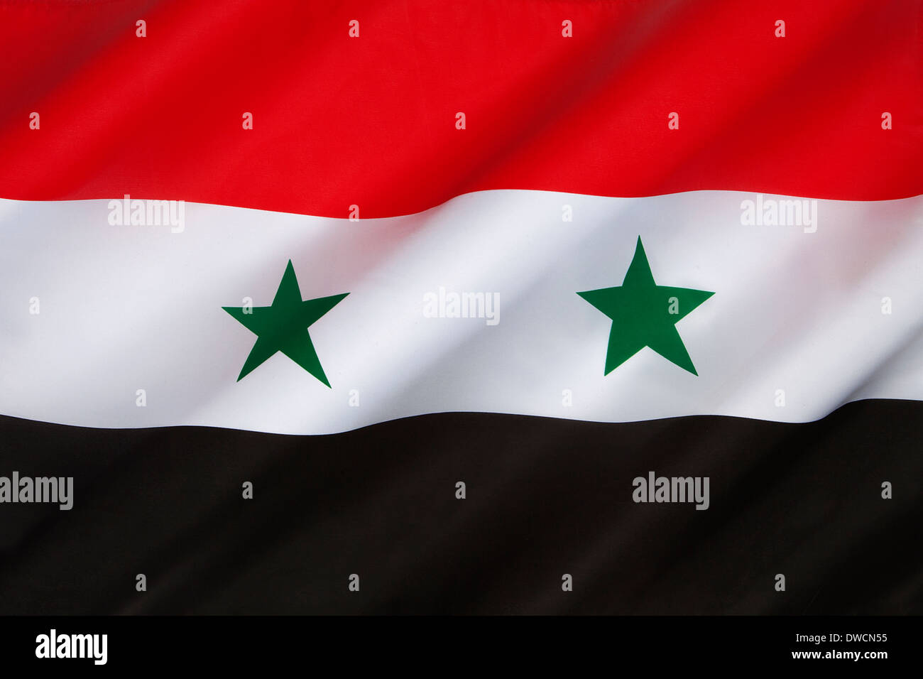 Drapeau de la Syrie Banque D'Images