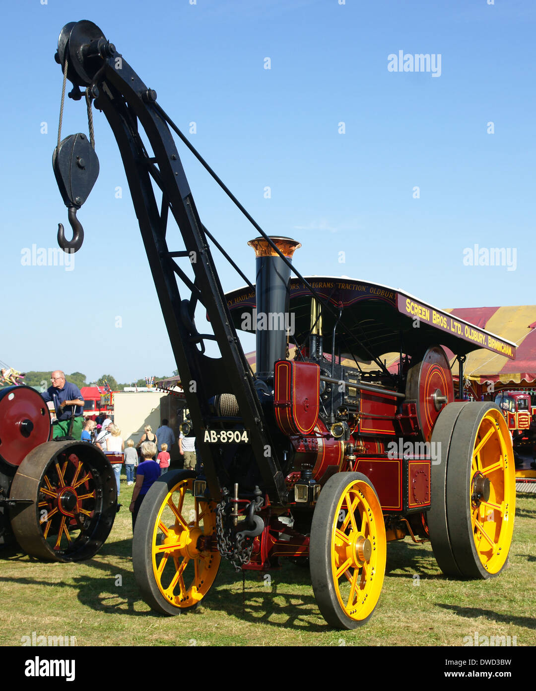 AB8904 1910 moteur de grue de traction à vapeur Burrell 3197 Tim, 'Écran' Bros Ltd Oldbury au Bedford 2012 Rallye à vapeur Banque D'Images